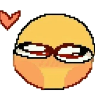 💓 Emoji, Pixel art, Jaune, Amour, Yeux rouges whatsapp sticker