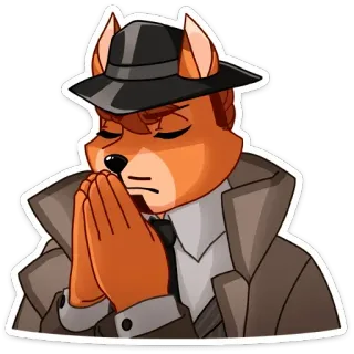 🙏 fox, cartoon, animal, hat, anthropomorphic, pray, beg whatsapp sticker