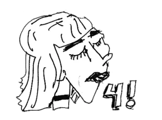 😇 4! Cartoon, Zahl, Ausruf, Comic, Weiblich telegram sticker