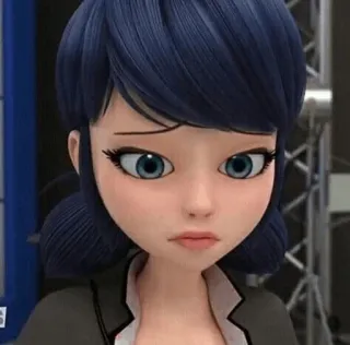 🗼 Marinette Dupain-Cheng Miraculous: Tales of Ladybug & Cat Noir dessin animé, fille, triste, animé, personnage, Marinette whatsapp sticker