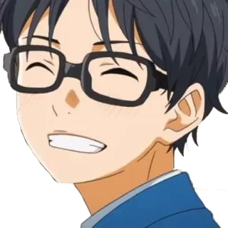 😁 anime, portrait, glasses, character, smiling telegram sticker