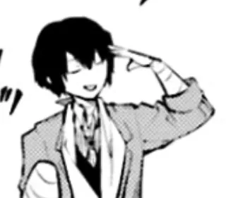 🌟 Osamu Dazai Bungou Stray Dogs 动漫, 漫画, 敬礼, 太宰治, 文豪野犬 telegram sticker