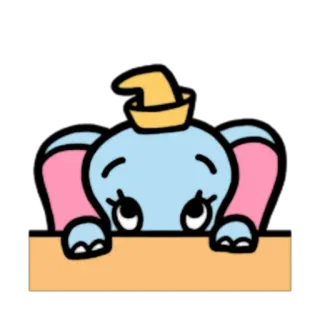👀 Dumbo 덤보, 디즈니, 코끼리, 만화, 귀여운, 애니메이션 telegram sticker