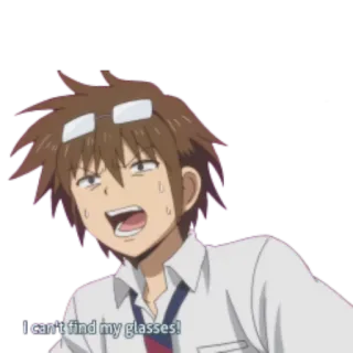 👓 I can't find my glasses! Anime, Kính, Tìm kiếm, Lạc, Cảm thán whatsapp sticker