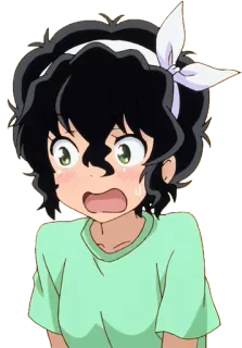😳 garota anime, desenho animado, chocado, medo, chorando telegram sticker