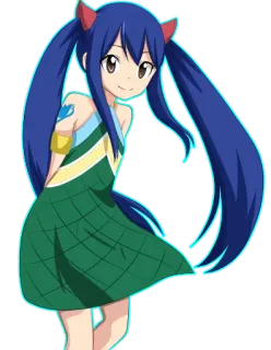 🙂 Wendy Marvell Fairy Tail Anime, Manga, Fairy Tail, Wendy Marvell, Charakter, Süß, Mädchen telegram sticker
