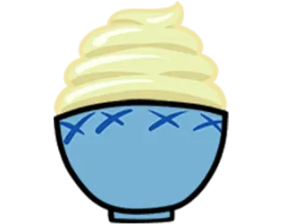 🍚 dessert, bol, glace, chantilly, jaune, bleu telegram sticker