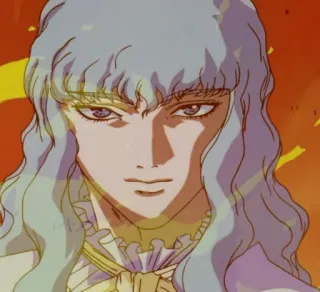 🙂 Griffith Berserk anime, manga, character, long hair, fantasy telegram sticker