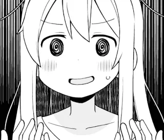😳 anime, manga, girl, shocked, cartoon, comic whatsapp sticker