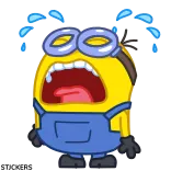 😭 Minion Minion, pleurer, dessin animé, triste, larmoyant, jaune, Moi, moche et méchant telegram sticker