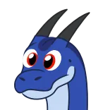 🙂 dragón, azul, dibujos animados, animal, mono telegram sticker