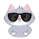 😎 cat, cool, sunglasses, cartoon, animal whatsapp sticker