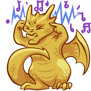 🙉 drago, musica, rumore, cartone animato, adesivo whatsapp sticker