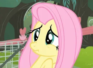 😨 Fluttershy My Little Pony: Friendship is Magic kuda poni, sedih, menangis, imut, kartun, Fluttershy telegram sticker