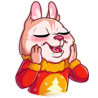😌 animal, chien, dessin animé, mème, expression, mignon telegram sticker