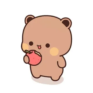 🤔 orso, carino, cartone animato, animale, cibo, kawaii telegram sticker