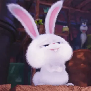 ☁️ Snowball The Secret Life of Pets coniglio, carino, animale domestico, animale, cartone animato, bianco whatsapp sticker