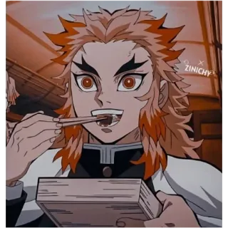 🚂 Kyojuro Rengoku Demon Slayer Anime, Personnage, Kyojuro Rengoku, Demon Slayer, Manger, Manga whatsapp sticker