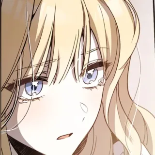 😭 アニメ, 女の子, 泣く, 悲しい, 金髪, 涙 telegram sticker