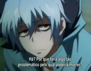 🤔 Há? Por que faria algo tão problemático pelo qual poderia morrer? anime, cartoon, personage, serieus telegram sticker