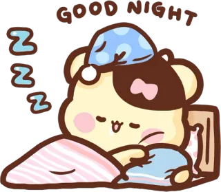 😴 GOOD NIGHT good night, sleep, cute, bear, cartoon, animal, kawaii telegram sticker