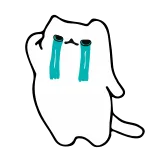 😭 gato, chorando, triste, lágrimas, emoji telegram sticker