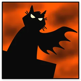 🦸‍♂️ cat, silhouette, Halloween, spooky, animal, feline, night telegram sticker