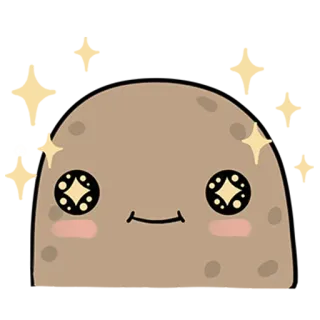 😄 niedlich, kartoffel, cartoon, glitzernd, kawaii telegram sticker