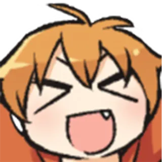 😆 アニメ, マンガ, 漫画, ハッピー, オレンジ髪, かわいい whatsapp sticker