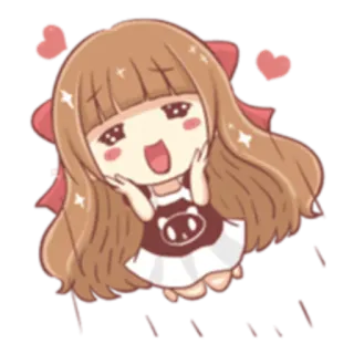 🥰 kawaii, Anime, süß, Cartoon, Mädchen, Herzen telegram sticker