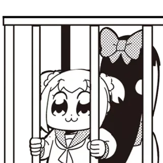 🚔 Anime, Cartone animato, Manga, Sticker, Bianco e nero telegram sticker