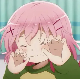 🌸 anime, capelli rosa, carina, ragazza, cartone animato telegram sticker