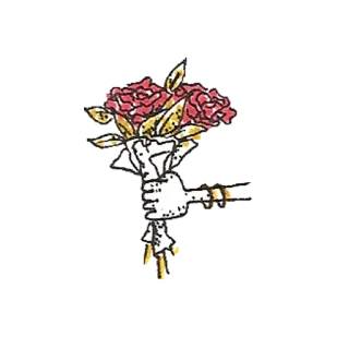💐 цветы, букет, подарок, рука, розы, цветочный telegram sticker