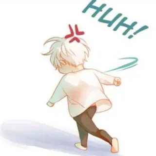 🌧 HUH! enojado, anime, dibujos animados, frustrado, lindo, chibi telegram sticker