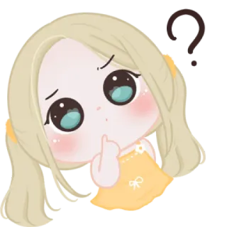 🍬 dibujo animado, chica, pregunta, sticker, lindo telegram sticker