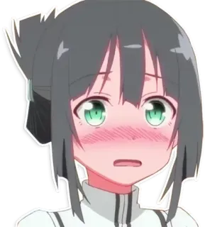 😳 อนิเมะ, ผู้หญิง, อาย, หน้าแดง telegram sticker