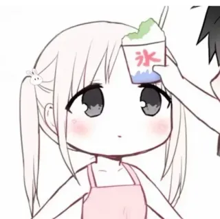 💗 冰 anime, shaved ice, kawaii, cute, illustration, cartoon telegram sticker