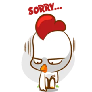 😔 pollo, arrabbiato, cartone animato, animale, uccello whatsapp sticker