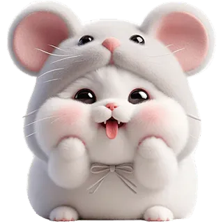 😛 น่ารัก, ลูกแมว, แมว, หนู, สัตว์, คาวาอิ, การ์ตูน whatsapp sticker