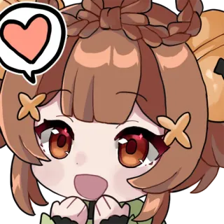 😮 动漫女孩, 卡通, Q版, 可爱, 心, 爱 telegram sticker