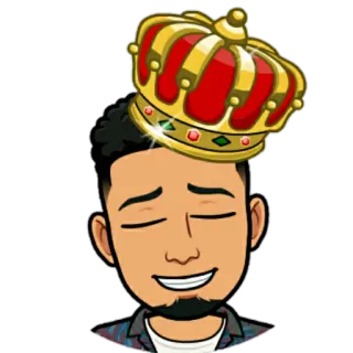 👑 Desenho animado, Coroa, Homem, Avatar, Rei whatsapp sticker