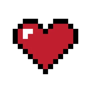 ♥️ พิกเซลอาร์ต, หัวใจ, 8 บิต, เรโทร, เกม, ความรัก, สุขภาพ telegram sticker