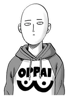 😐 Saitama One-Punch Man OPPAI one-punch man, saitama, anime, manga, hero, oppai telegram sticker