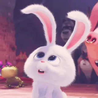 🎟 Snowball The Secret Life of Pets Dessin animé, Lapin, Animal, Animal de compagnie, Mignon, Blanc, Lapin, Comme des bêtes whatsapp sticker