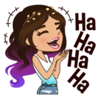 😂 Ha Ha Ha laughing, happy, girl, cartoon, joyful telegram sticker