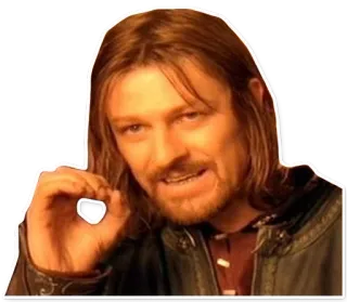 👌 Boromir Lord of the Rings Meme, Boromir, El Señor de los Anillos, Uno no simplemente, Sean Bean telegram sticker