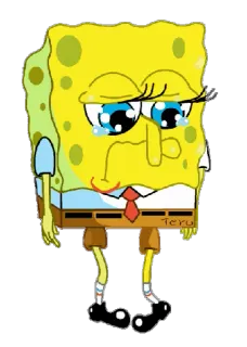 😔 Spongebob spongebob, pleurer, triste, dessin animé telegram sticker
