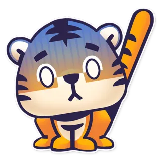 😨 tigre, animal, desenho animado, emoji, fofo, triste telegram sticker
