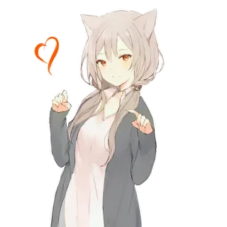 ❤️ anime, cat girl, kawaii, cute, sticker telegram sticker