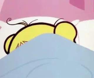 😴 Desenho animado, Dormindo, Cama, Animação telegram sticker